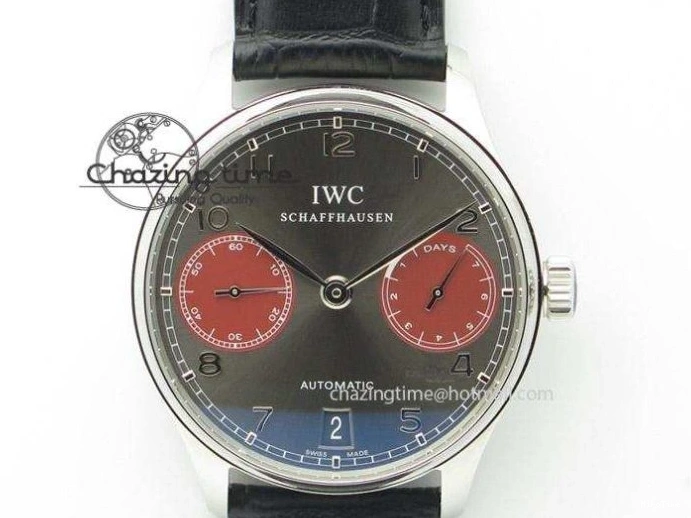 MIROTIME 0209 Portuguese Tourbillon IW504602 RG ZF Best Edition White Dial on Brown Leather Strap Stretchable 7178